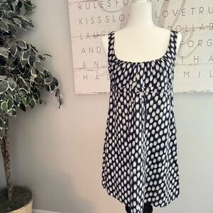 Patagonia Dress Womens 2 Black White‎ Sleeveless Ruffle Organic Cotton Hemp Tie